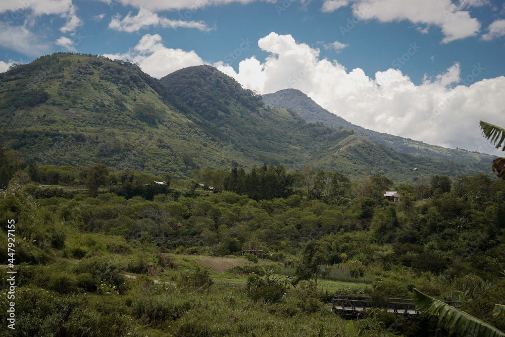 Obraz premium green mountains with clear sky