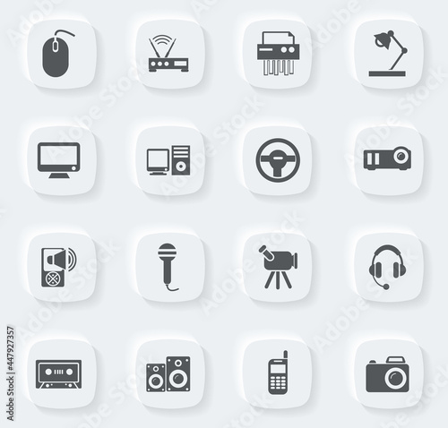 Devices icons set
