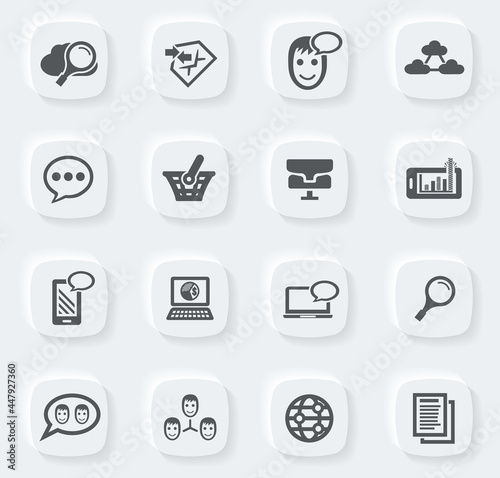 Data analytic and social network icons set