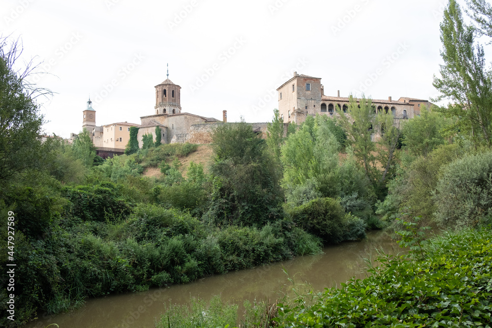 Panoramic view of the medieval area of Almazan, Soria