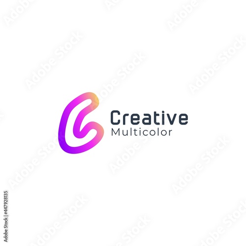 logo letter C gradient colorful modern