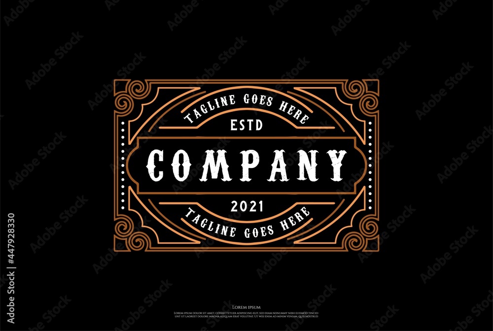 Obraz premium Antique Old Classic Vintage Retro Badge Emblem Label Logo Design