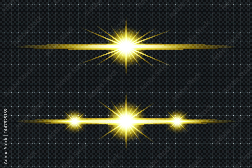 golden transparent light lens flares design eps