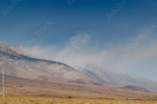 Owens Valley Desert Mountains, California Radar Dish Observatory Wildfire Fire Lone Pine