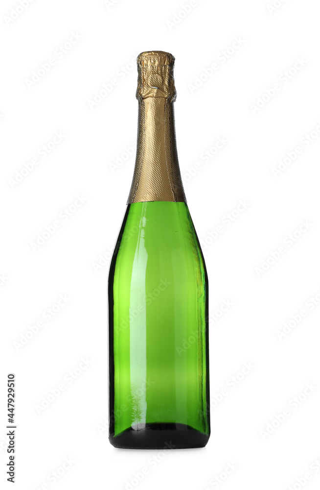 Bottle of sparkling wine isolated on white Bottle of sparkling wine isolated on white