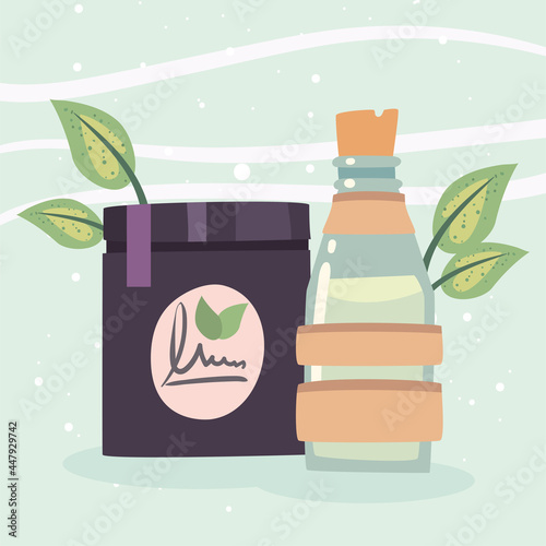 Spa center jar and bottle