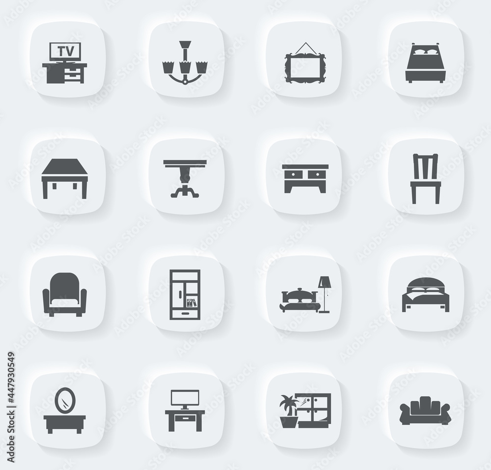 Furniture vector icons set Furniture vector icons set