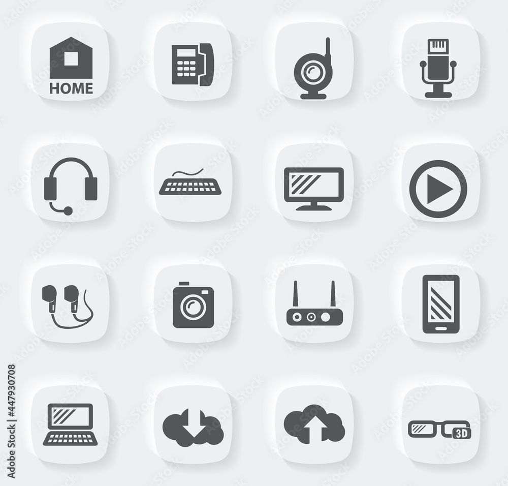 Hi tech icons set Hi tech icons set