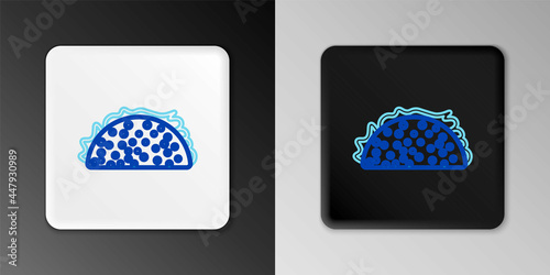 Line Taco with tortilla icon isolated on grey background. Traditional mexican fast food. Colorful outline concept. Vector