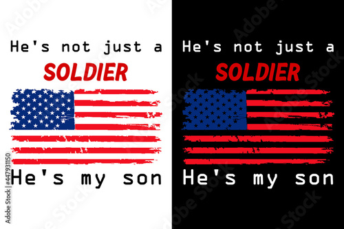 Soldier Typography T-Shirt Design With Flag