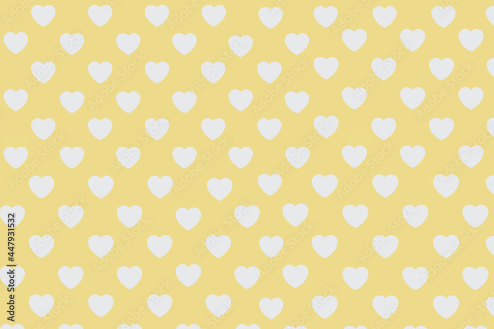 yellow background with white hearts