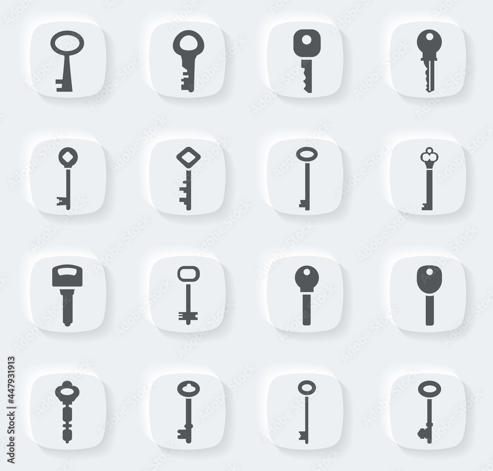 Lock and Key icons set Lock and Key icons set
