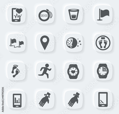 Joggin and workout modern monitoring apps icons