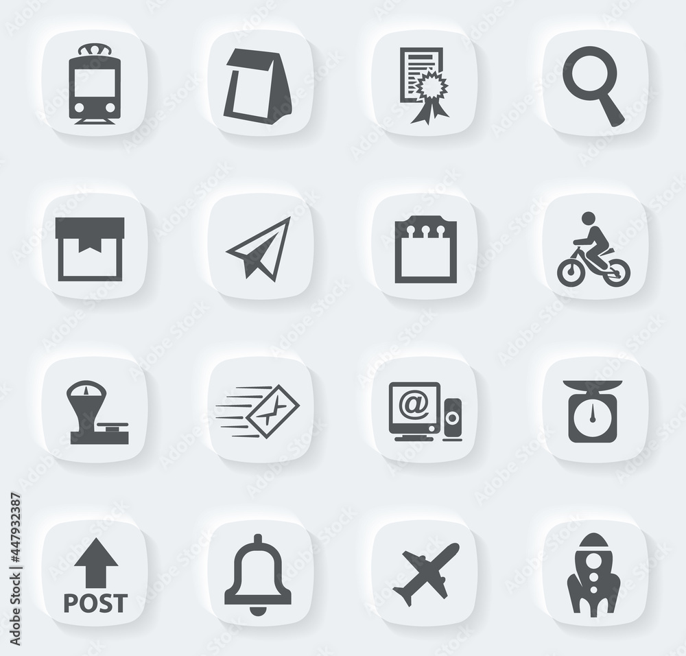 Post service icons set Post service icons set