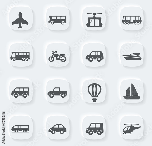 Public transport icons set