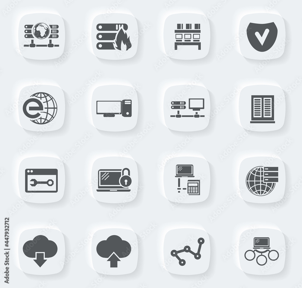Internet, server, network icons set Internet, server, network icons set
