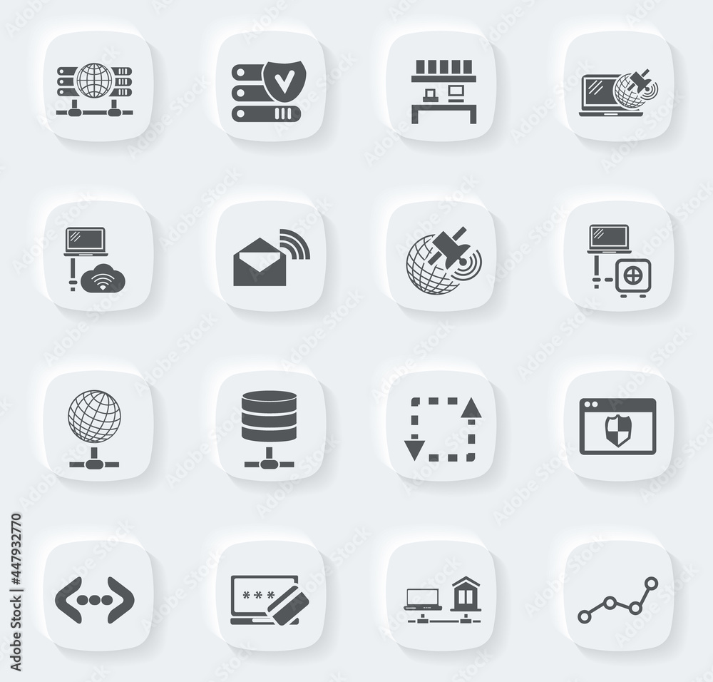 Internet, server, network icons set Internet, server, network icons set