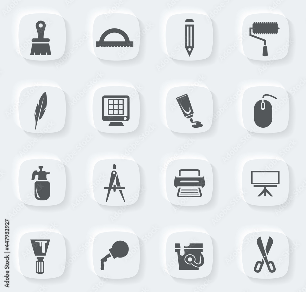 Art tools icons set Art tools icons set