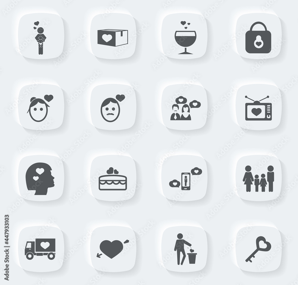 Valentine day icons set Valentine day icons set