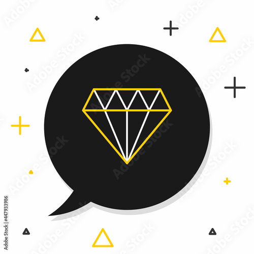 Line Diamond icon isolated on white background. Jewelry symbol. Gem stone. Colorful outline concept. Vector
