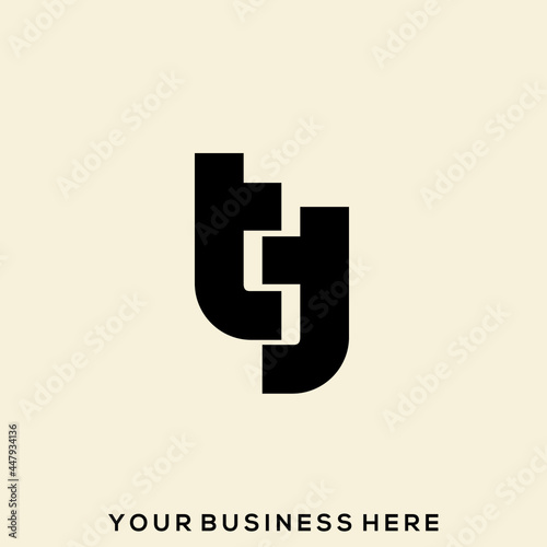 TT monogram logo.Letter t typographic icon.Lettering sign isolated on light background.Alphabet initials.Modern, design, geometric, decorative style.