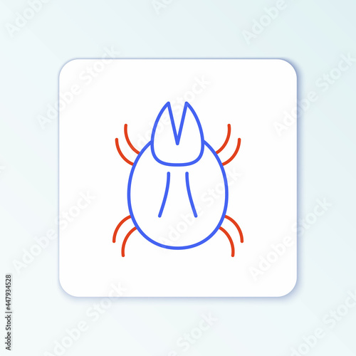 Line Parasite mite icon isolated on white background. Colorful outline concept. Vector