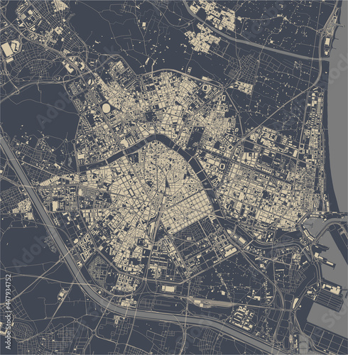 map of the city of Valencia, Spain
