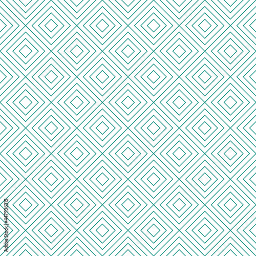 Seamless geometric vector pattern. Minimal square in square tiles texture. Thin blue lines on a white background repeat background.
