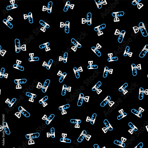 Line First communion symbols for a nice invitation icon isolated seamless pattern on black background. Vector