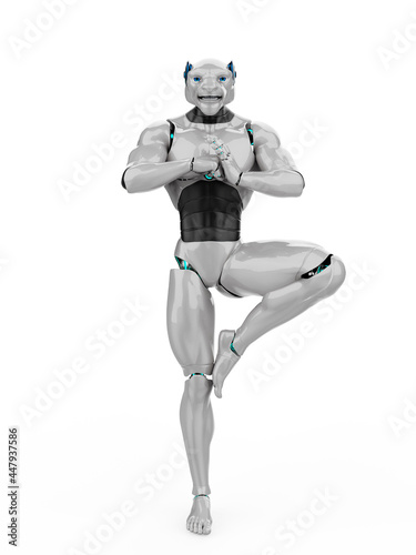 cyber tiger in yoga pose