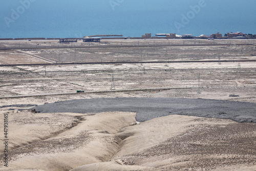 Eruption of a mud volcano. Primorsk. Azerbaijan. photo