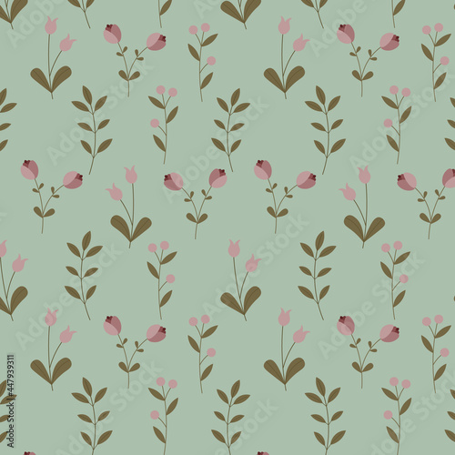 Abstract organic floral pattern background. Vector.