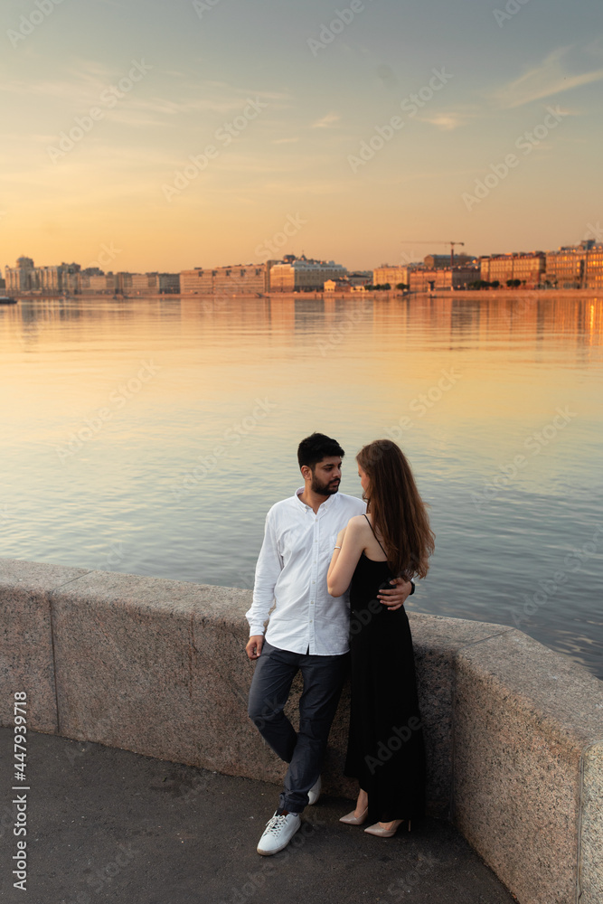 love story of young hindu guy and european beautiful girl at dawn love story of young hindu guy and european beautiful girl at dawn