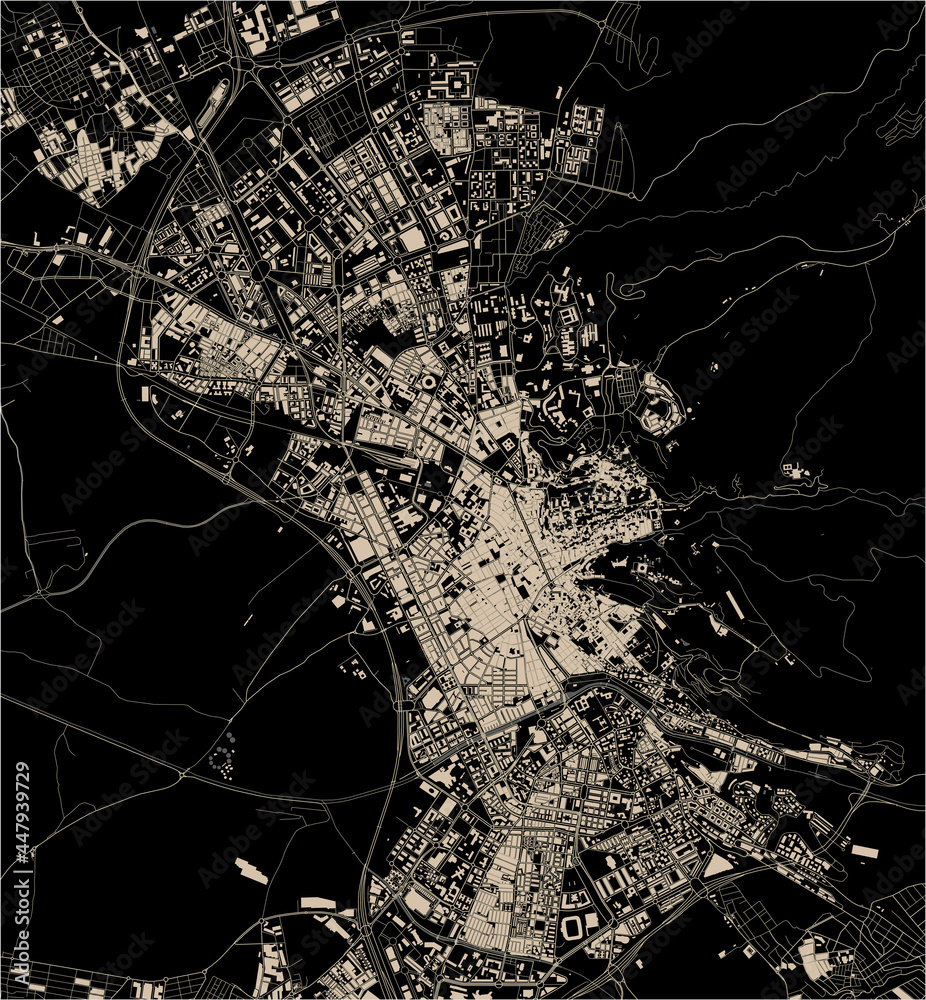 map of the city of Granada, Spain