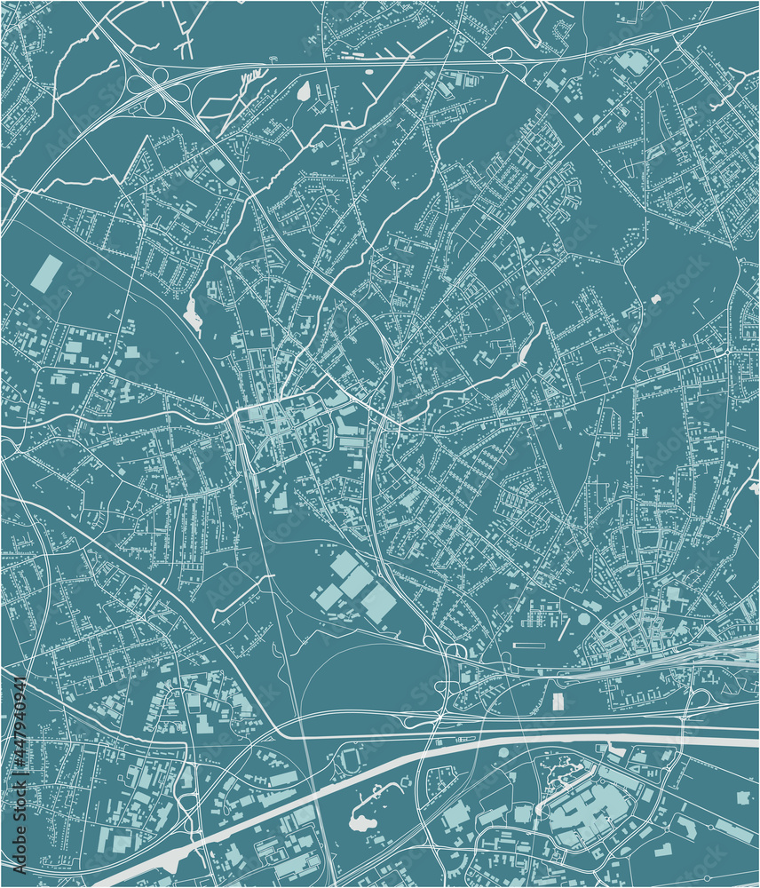 Fototapeta premium map of the city of Oberhausen, Germany