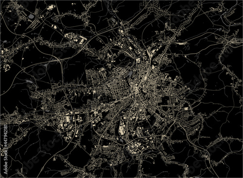 map of the city of Chemnitz, Germany