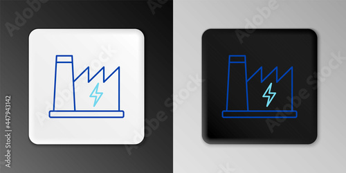 Line Nuclear power plant icon isolated on grey background. Energy industrial concept. Colorful outline concept. Vector