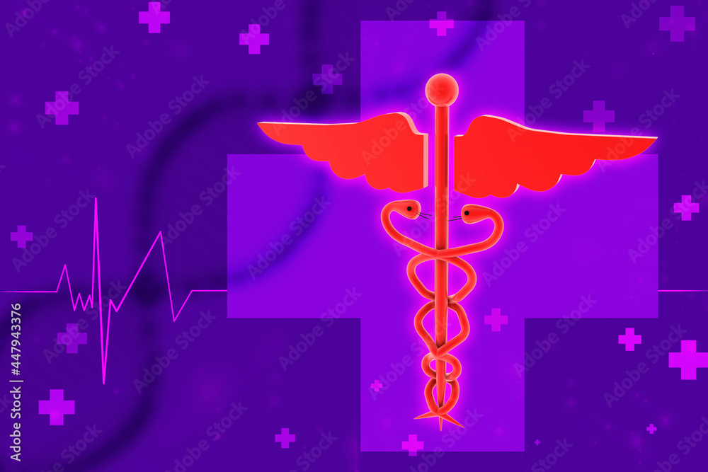3d illustration caduceus medical symbol 3d illustration caduceus medical symbol