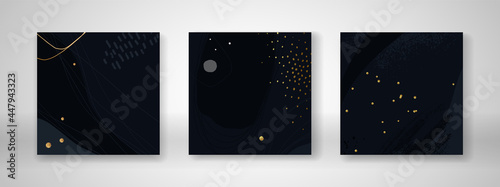 Set of dark blue square bac...