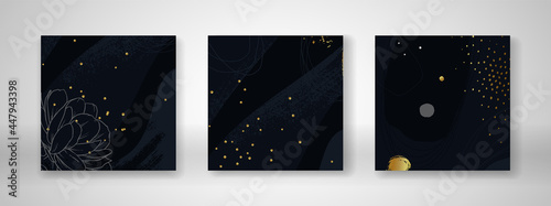 Set of dark blue square bac...