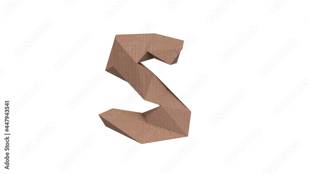 Obraz premium Low Polygon Cardboard text typeface S