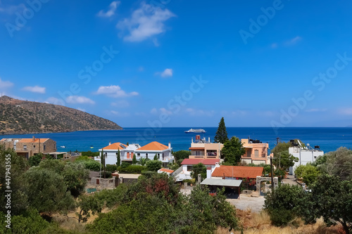 view from the hill to the sea  villas and olive trees
