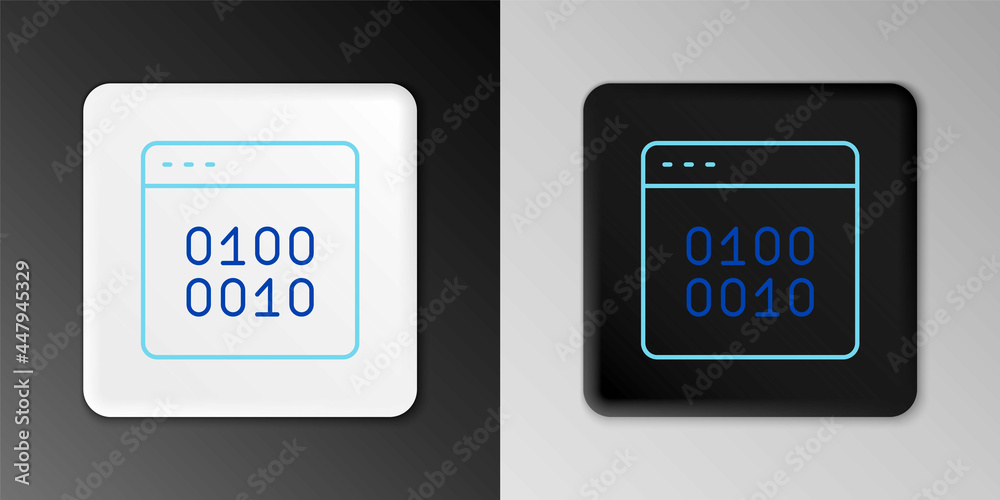 Line Binary code icon isolated on grey background. Colorful outline concept. Vector Line Binary code icon isolated on grey background. Colorful outline concept. Vector