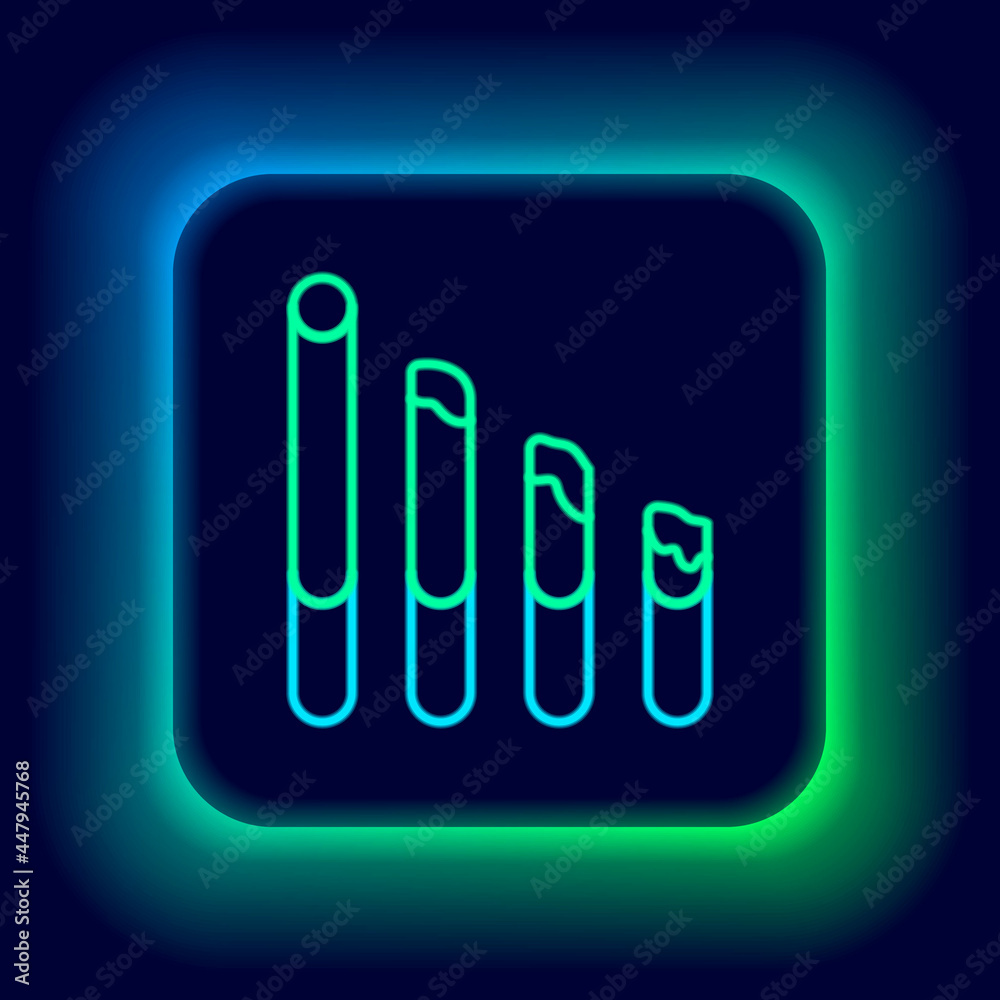 Glowing neon line Smoking cigarette icon isolated on black background. Tobacco sign. Colorful outline concept. Vector Glowing neon line Smoking cigarette icon isolated on black background. Tobacco sign. Colorful outline concept. Vector