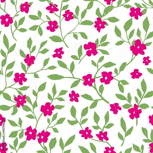 Flowers in blossom, twigs and blooming pattern