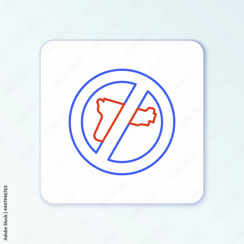 Line No war icon isolated on white background. The peace symbol. Colorful outline concept. Vector Line No war icon isolated on white background. The peace symbol. Colorful outline concept. Vector