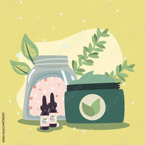 Spa center jars and droppers