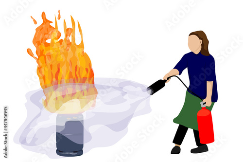 Fire drill from gas cylinders vector design
