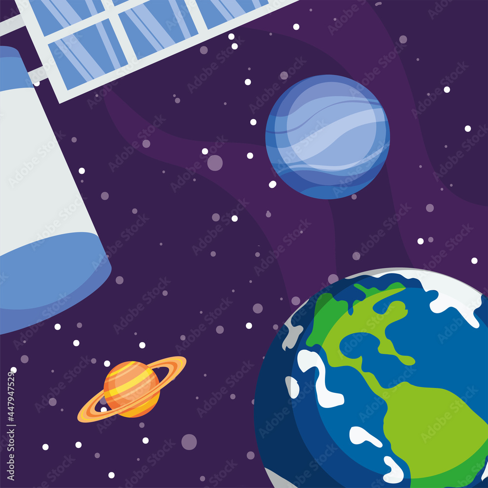 satellite earth saturn and neptune