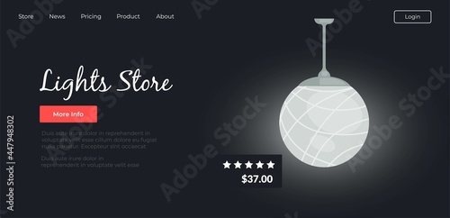 Lights Store, online shop selling lamps in web
